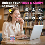 L Tyrosine Gummies Supplement 1200mg, GABA L-Theanine Supplement 200mg with Magnesium Glycinate Vitamin B6, D3 & C - Calm & Focus Gummies - Brain Supplements for Memory, Mood & Relax for Adults, Vegan