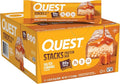Quest Nutrition Stacks Protein Bars, Salted Caramel Flavor, 20g Protein, 2g Net Carbs, 1g Sugar, High Fiber, Low Sugar, Gluten Free, 12 Count
