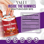 VAITE Maqui Berry Gummies 500mg – Antioxidant-Rich Vegan Supplement, Plant-Based Superfood Chewables for Daily Balance, 60 Easy to Take Servings, Non-GMO, Gluten & Soy Free, for Men & Women