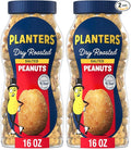PLANTERS Salted Peanuts, Dry Roasted Peanuts, Party Snacks, Plant Based Protein, Snacks For Adults, 16 Ounce (Pack of 2)