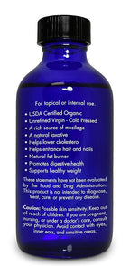 Organic, Flaxseed Oil, Liquid, Supplement, for Cooking, Hair – 100% Pure, Flaxseed Oil, by Zongle Therapeutics, 4 OZ