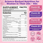 Myo-Inositol & D-Chiro Inositol Gummies + MTHF Folate, Methyl B12, Vitamin B6 & D3, Inositol Supplement for Women for Ovarian, Hormone Balance, PMS, Sleep, Mood & Energy, 40:1 Ratio, Sugar Free, 60Cts