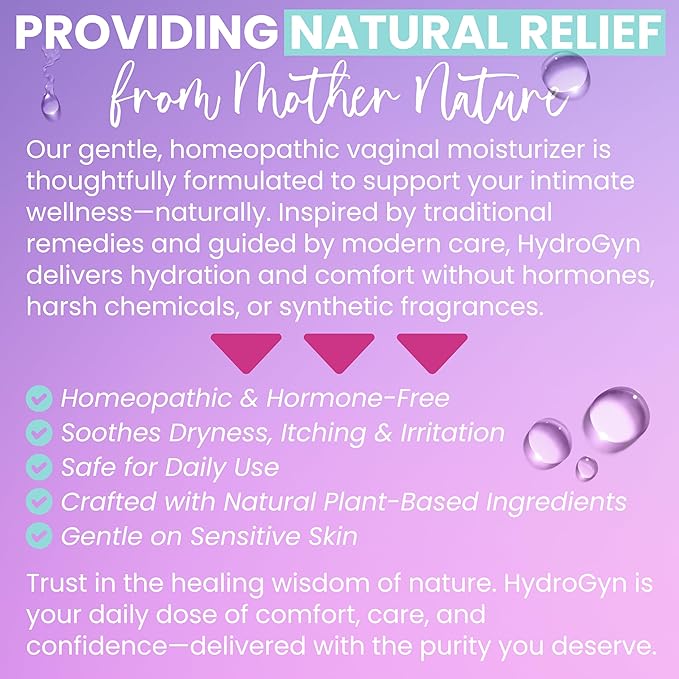 Hydro GYN Vaginal Moisturizer | Long Lasting for Vaginal Dryness & Irritation | Hyaluronic Acid & Vitamin E | Feminine Care Hormone Free | Pre and Post Menopausal I 10 Pre Filled Applicators