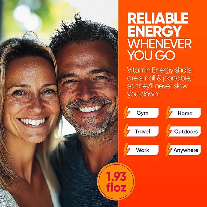 Vitamin Energy Immune+ Extra Strength Energy Shot Mango 12 Pack, 260mg Natural Caffeine, B-Vitamins, Citicoline, Green Tea, Immunity & Focus Support, Zero Sugar, Gluten-Free 1.93 fl oz