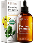 Gya Labs USDA Organic Evening Primrose Oil - 3.4 Fl Oz - Carrier Oil for Hair, Skin, Face, Scalp & Body Massage
