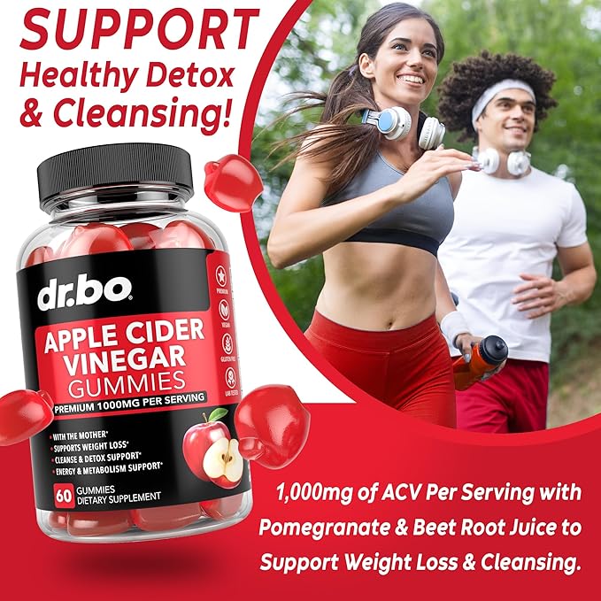 ACV Apple Cider Vinegar Gummies - Natural Support for Advanced Weight Loss, Detox, Cleansing, Digestion Plus Gut Health - ACV Gummies Supplements with 1000MG Apple Cider Vinegar Gummy with The Mother