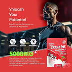 NSF Certified Creatine Gummy - Creatine Monohydrate Gummies 5000mg for Men & Women -120 Gummies Advanced Formula, Muscle Strength, Muscle Builder, Energy Boost, Pre-Workout Supplement-Strawberry