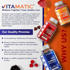 Vitamatic Vitamin D3 & K2 Gummies (2-Pack, 60 Count) Supports Healthy Bones, Heart Health, Calcium Absorption, and Immune Function Plant-Based, Non-GMO, Gluten-Free