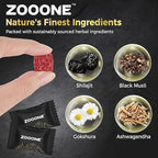 zooone Shilajit Himalayan Gummies with Ashwagandha & Black Musli Gokshura - Natural Energy No Artificial Fillers, Individual Packaging