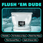 DUDE Wipes - On-The-Go Flushable Wipes - 4 Pack, 60 Count - Mint Chill Extra-Large Individually Wrapped Adult - with Eucalyptus & Tea Tree Oil - Septic and Sewer Safe