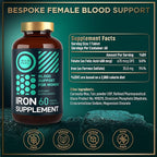Vegan Iron Supplement for Women with Folic Acid - 35 mg Blood Builder Ferrous Sulfate, Folic Acid 400 mcg - Iron Pills for Women with Anemia & Pregnancy Support - 180 Gluten-Free Tablets - 3Pack