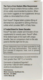 Feosol Original Iron Supplement Tablets, Non-heme, 65mg Iron per Pill, 1 Per Day, 120ct, 4 Month Supply, for Energy and Immune System Support, Made in USA