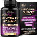 Menopause Supplements for Women - Dong Quai, Black Cohosh, Pre & Probiotics - Sweats & Hot Flashes Relief - Digestion, Sleep & Mood Support - 25-in-1 Perimenopause Complex - Made in USA - 60 Capsules
