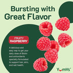 YumVs Teen Multivitamin Gummies with Biotin and Antioxidants - Raspberry Flavor - Hair Skin Nails Support - Kosher Teenager Vitamins for Boys and Girls 12-17 - Teen Gummy Multi Vitamin (60 Count)