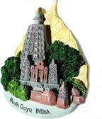 WitnyStore Tiny 3" Mahabodhi Temple Bodh Gaya Bihar India - Miniature Hand Made Resin 3D Asia Landmark Tourist Attractions Decorative Refrigerator Fridge Magnets Collectible Traveler Souvenirs Gifts