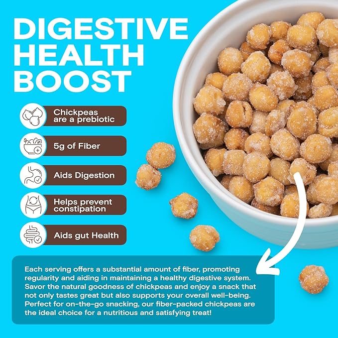 BIENA Chickpea Snacks - Crunchy Roasted Chickpeas - High Fiber Protein Snacks for Adults and Kids - 8-Pack, 5 Ounce Bags - Honey Roasted