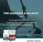 Host Defense CordyChi Capsules - Energy & Immune Support Supplement - Cordyceps & Reishi Mushroom Supplement for Relaxation & Respiratory Support - Aids Against Tiredness - 30 Capsules (15 Servings)*