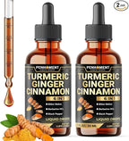 6in1 Liquid Turmeric Curcumin with Ginger, Berberine, Ceylon Cinnamon, Bitter Melon, Black Pepper - Drops Extract for Joint Support - 2Packs of 1 Fl Oz