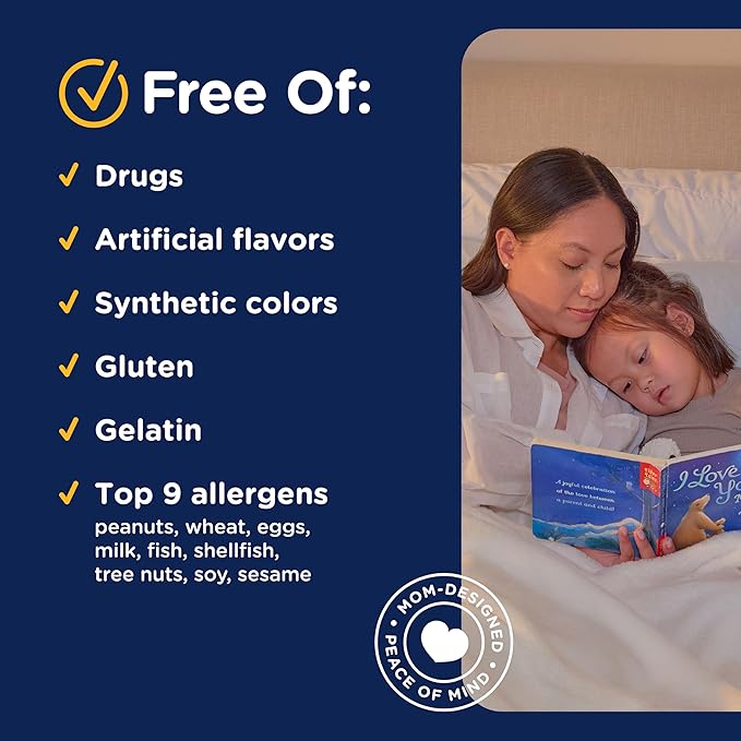 Mommy's Bliss Kids Sleep Melatonin Gummies, No Artificial Colors, Flavors or Gelatin, Strawberry Flavor Children's Melatonin Gummies, Age 3+, 60 Count