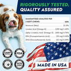STRELLALAB Omega 3 for Dogs - (540Ct) Fish Oil Treats - Allergy & Itch Relief Skin&Coat Supplement - Dry Itchy Skin, Shedding, Hot Spots Treatment, Anti Itch - Pet Salmon Oil Chews - Chicken