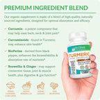 Organic Turmeric Curcumin Complex with Quercetin, Ginger and Boswellia - 60 Capsules