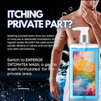 Refresh Gentle Intimate Wash for Men, Daily Cleanser with Lactic Acid & Menthol, pH Balanced for Sensitive Skin, Blue, 10.14 fl oz