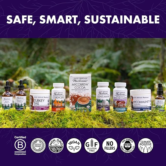 Host Defense MyCommunity Capsules - 17 Species Blend Mushroom Supplement for Immune Support - Herbal Aid with Lion's Mane, Reishi, Chaga, Cordyceps, Turkey Tail & More - 30 Capsules (15 Servings)*