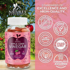 Apple Cider Vinegar Gummies 1000mg Per Serving - Sugar Free ACV Gummy Vitamins Supplement with Vitamin B12 for Energy - Keto Friendly Digestion, Detox, Cleanse Support, Vegan, Non-GMO - 60 Gummies