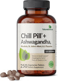 Futurebiotics Chill Pill + Ashwagandha, Rhodiola, St. John’s Wort, & L-Theanine - Non-GMO, 250 Vegetarian Tablets