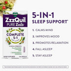 ZzzQuil Pure Zzzs Complete Sleep,Melatonin 10mg,L-Theanine,GABA,with Ashwagandha,and Magnesium,Melatonin Sleep Aid,100 Count (Pack of 2)