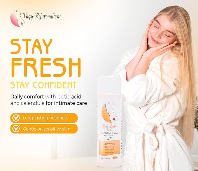 Vagy Rejuvenation Vagy Lactic Feminine Wash with Lactic Acid & Calendula – Gentle Intimate Wash Women pH Balance – Refreshing Vaginal Cleanser – 8 oz (8 oz, Cuaba (Dominican Pine))