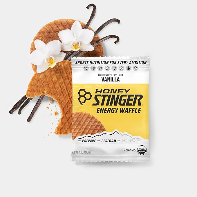 Honey Stinger Organic Energy Waffle Variety Pack of 18, 12 Honey Waffles and 6 Vanilla, Nutritious Stroopwafel Snack for Exercise, Endurance and Performance