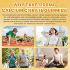 Calcium Citrate Gummies - 1200mg Calcium Gummies Supplements for Women & Men with Vitamin D3, K2, Magnesium, Zinc High Absorption for Bone, Muscle & Immune Support, Pineapple Flavor, 120 Count