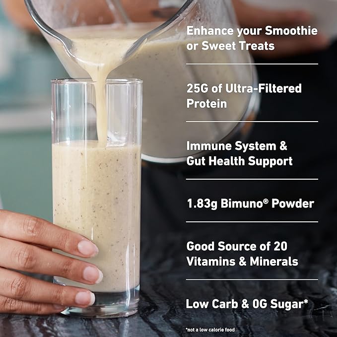 Isopure Protein + Gut Health & Immune Support Powder, Vanilla Crème, 25g Whey Protein with Prebiotics & Vitamins, 12 Servings (Pack of 1)