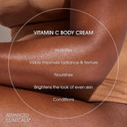 Advanced Clinicals Brightening Vitamin C Body Cream Lotion + Vitamin C & Caffeine Eye Cream Face Moisturizer Skin Care Set For Women, Men, & Dark Spots, 2pc Bundle