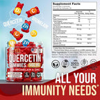 2 Pack - JOYLI Quercetin Gummies with Bromelain, Zinc, Vitamin C & D3 – Sugar-Free Quercetin Supplement for Immune Support & Seasonal Wellness – 500mg Quercetin for Kids & Adults – 60 Gummies per Pack