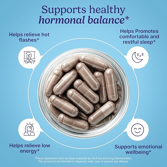 Santo Remedio Hormonal Balance for Women | Menopause Support for Hot Flashes, Night Sweats & Mood Swings | Hormone-Free Formula with Siberian Rhubarb, Chaste Tree & DIM | Doctor Juan Rivera Product