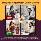 Click Coffee Protein Powder | Double Shot Espresso | 16g Protein | 23 Essential Vitamins | Low Calorie Meal Replacement | 150mg Caffeine | Gluten Free | No Artificial Flavors or Colors | Vanilla