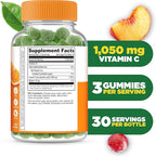 Lifeable Vitamin C - Great Tasting Natural Flavor Gummy Supplement - Vegetarian GMO-Free Chewable Vitamins - for Immune Support - 90 Gummies (1050 mg)