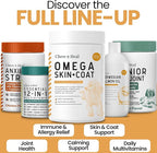 Omega 3 Fish Oil for Dogs - 180 Soft Chews for Itch Relief, Shedding & Hot Spots - Skin and Coat Supplement - Salmon Oil, EPA & DHA - Allergy Chews - Made in USA - Chew + Heal