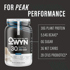 OWYN Only What You Need Pro Elite Vanilla Flavored Protein Powder, 32g Protein, 0g Sugar, 4g Fiber, High Protein, Dairy Free, Gluten Free, Plant Based Protein Powder, 2.9LB