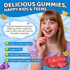 Kids Saffron Magnesium Gummies, Liposomal Saffron for Kids Focus Sleep Gummies, Mood Support Organic Saffron Extract Supplements w/ Magnesium Glycinate, L-Theanine & GABA for Calm - No Melatonin,120Ct