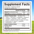 Innate Vitality Probiotics for Women, 100 Billion CFUs 18 Strains, Prebiotics and Probiotics, with Cranberry, Vitamin C & B6 P5P, Vaginal & Digestive Health, Non refrigerated, 60 Caps
