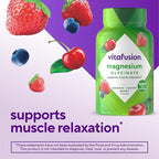 vitafusion Magnesium Glycinate Gummy Supplement, 100 mg per Serving Supports Muscle Relaxation (1) for Adult Women & Men, Boomin’ Cherry Berry Flavor, 60 Count