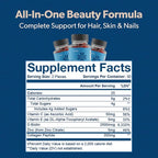 BIOMA Hair, Skin & Nails Beauty Gummies - Supports Growth & Strength with Biotin, Collagen, Zinc & Vitamins C & D - Gluten-Free - 60 Gummies (30-Day Supply)