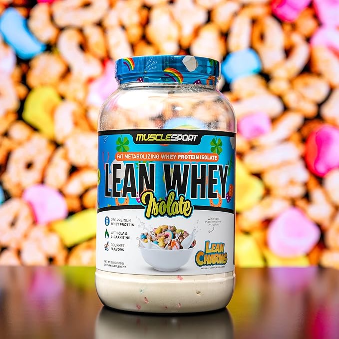 MuscleSport Lean Whey Revolution™ Protein Powder - Whey Protein Isolate - Low Calorie, Low Carb, Low Fat, Incredible Flavors - 25g protein per scoop (2lb, Lean Charms)