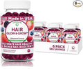 Lunakai USA Made Super Hair Gummies with Biotin, Zinc, Horsetail Extract & Saw Palmetto - Hair Growth Vitamins for Women & Men – Supports Thicker, Longer, Stronger Tresses, Skin & Nails - 6 Pack