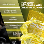 Creatine Gummies 5000mg, 30 Servings Creatine Monohydrate Gummies - Third-Party Tested Creatine for Women, Pineapple Flavor Creatine for Men, Muscle Growth, Strength, and Recovery - Pack of 1