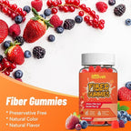 Fiber Gummies for Women and Men – Dietary Fiber, Gut Health Support, Vegan, Non-GMO, Non-Gluten, Mixed Berry & Strawberry Flavors, 60 Count