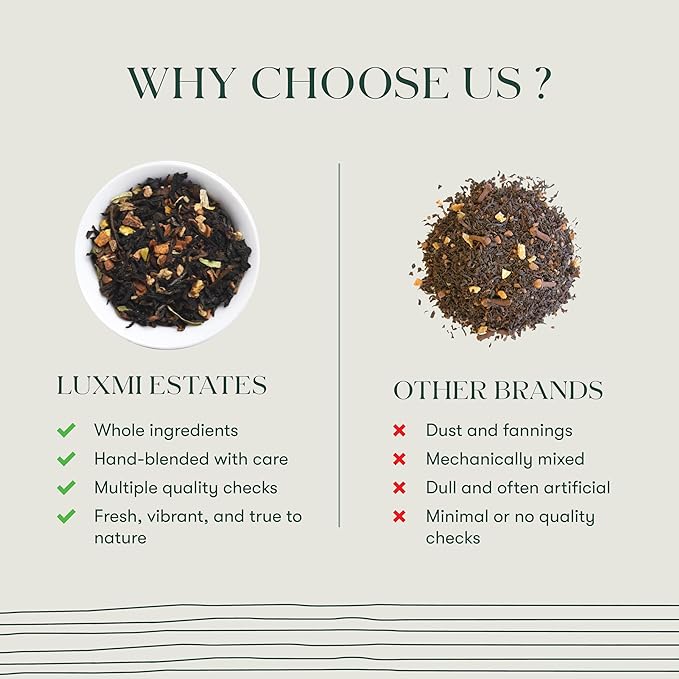 Luxmi Estates - Orange Spice Black Tea 25 Tea bags, 100% biodegrable teabags for Natural Engergy